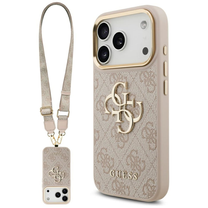 Калъф Guess 4G Big 4G Classic Logo Big Strap Metal Buttons за iPhone 17 Pro - Розов