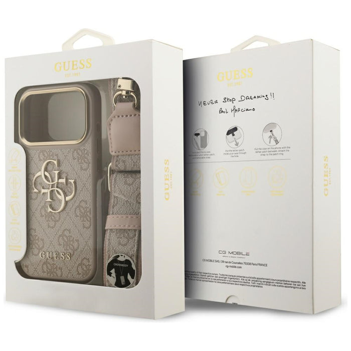 Калъф Guess 4G Big 4G Classic Logo Big Strap Metal Buttons за iPhone 17 Pro - Розов