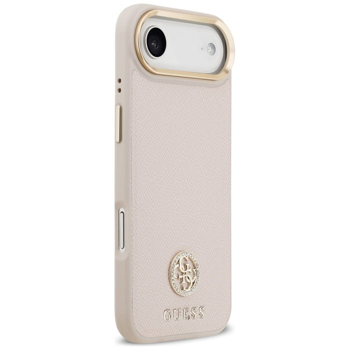 Калъф Guess с лого на MagSafe за iPhone Air с гравирана страза - розов