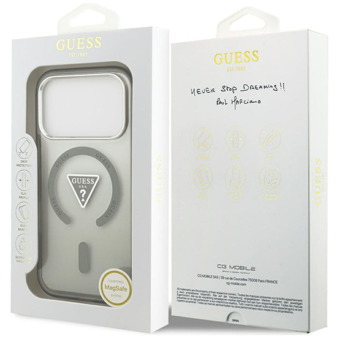 Калъф Guess IML Gradient Triangle Logo MagSafe за iPhone 17 Pro Max - зелен