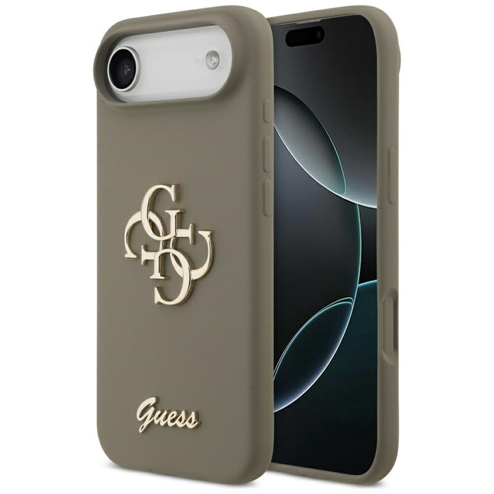 Силиконов калъф Guess Big 4G Script за iPhone Air - кафяв