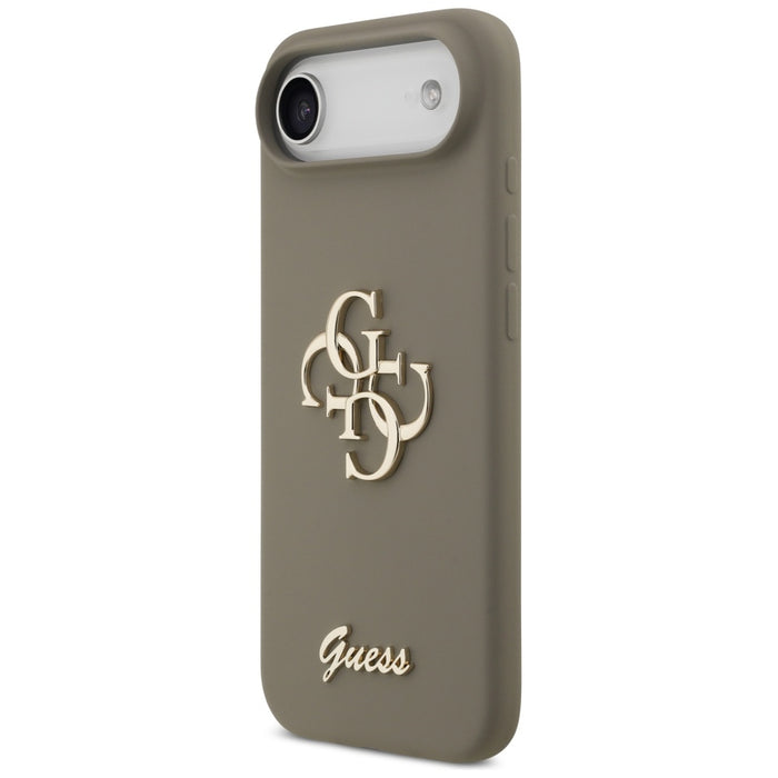 Силиконов калъф Guess Big 4G Script за iPhone Air - кафяв