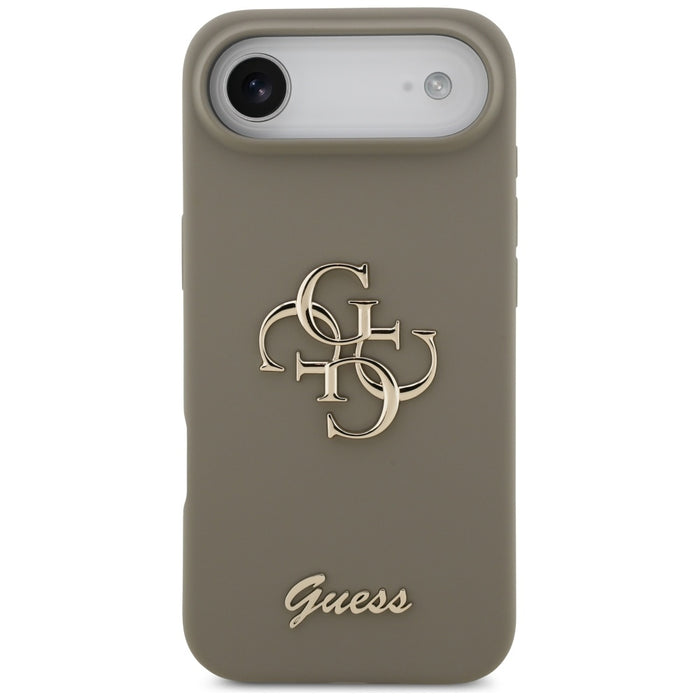 Силиконов калъф Guess Big 4G Script за iPhone Air - кафяв