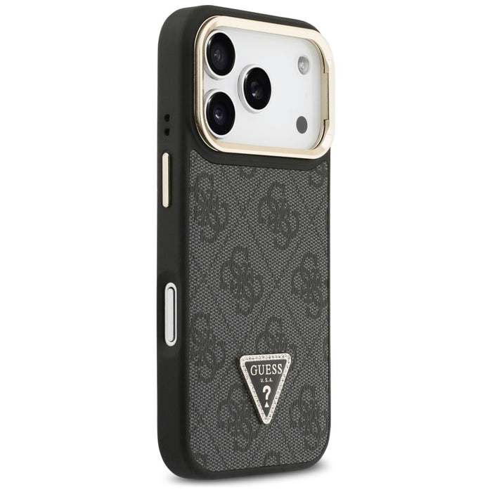 Калъф Guess 4G PU Triangle Logo & Stand Camera MagSafe за iPhone 17 Pro - черен