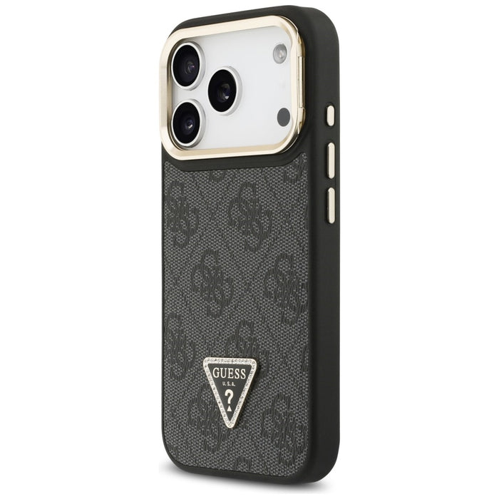 Калъф Guess 4G PU Triangle Logo & Stand Camera MagSafe за iPhone 17 Pro - черен