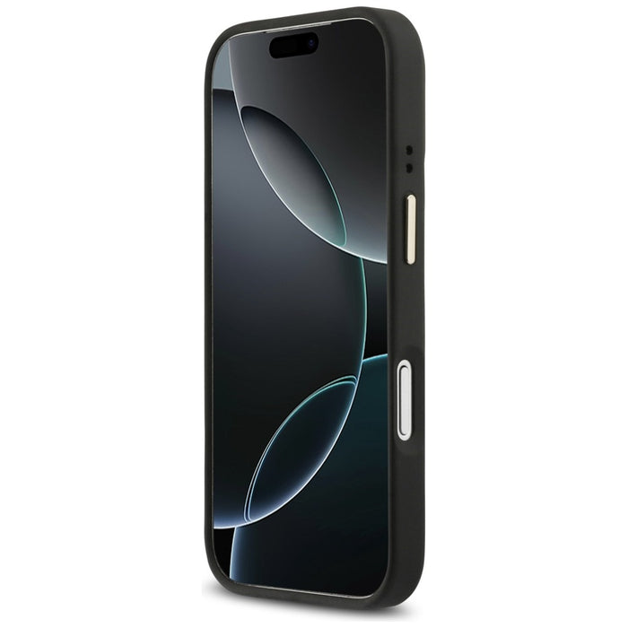 Калъф Guess 4G PU Triangle Logo & Stand Camera MagSafe за iPhone 17 Pro - черен
