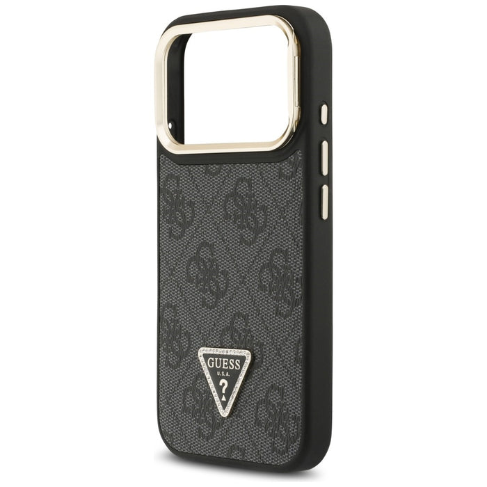 Калъф Guess 4G PU Triangle Logo & Stand Camera MagSafe за iPhone 17 Pro - черен