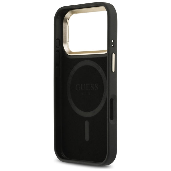 Калъф Guess 4G PU Triangle Logo & Stand Camera MagSafe за iPhone 17 Pro - черен