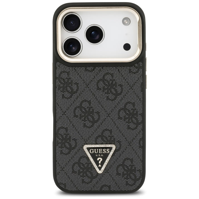 Калъф Guess 4G PU Triangle Logo & Stand Camera MagSafe за iPhone 17 Pro - черен