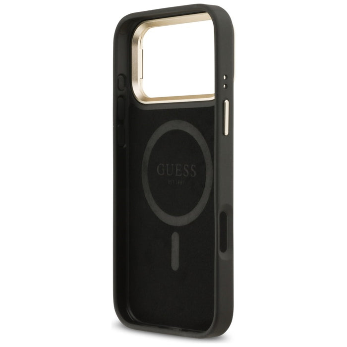 Калъф Guess 4G PU Triangle Logo & Stand Camera MagSafe за iPhone 17 Pro Max - черен