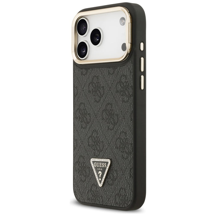 Калъф Guess 4G PU Triangle Logo & Stand Camera MagSafe за iPhone 17 Pro Max - черен