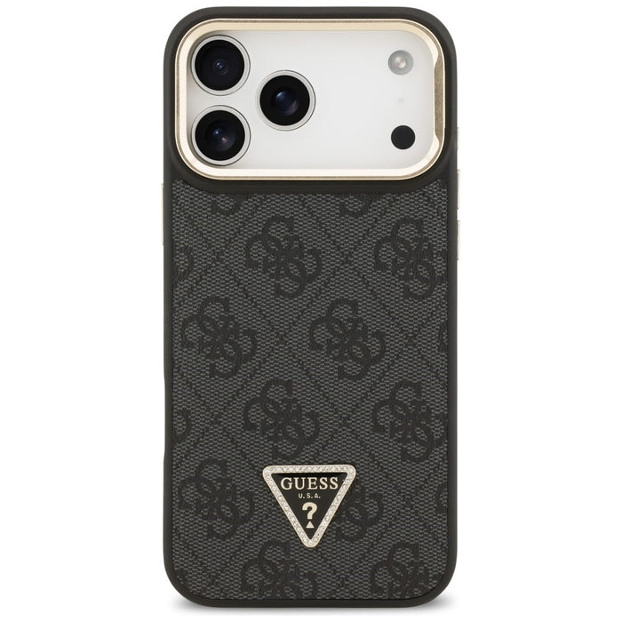 Калъф Guess 4G PU Triangle Logo & Stand Camera MagSafe за iPhone 17 Pro Max - черен