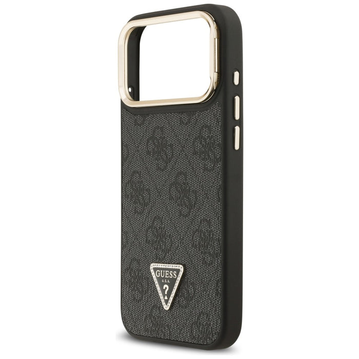 Калъф Guess 4G PU Triangle Logo & Stand Camera MagSafe за iPhone 17 Pro Max - черен
