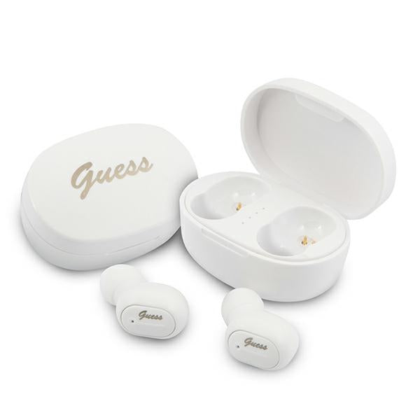 Безжични Bluetooth слушалки Guess GUTWST30WHTWS + Докинг станция - Бели