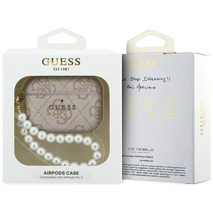 Калъф Guess 4G Pearl Strap за AirPods Pro 3 - Розов
