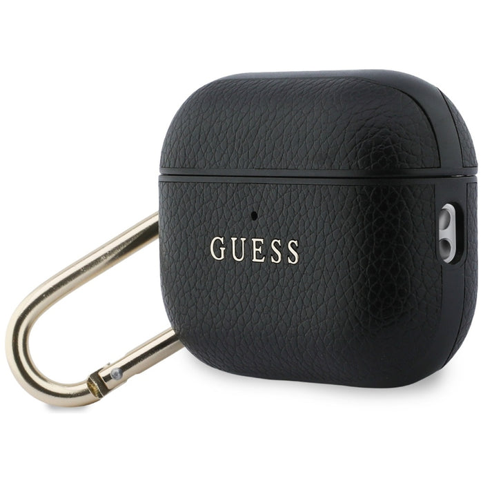Калъф Guess Grained Classic Logo за AirPods Pro 3 - черен
