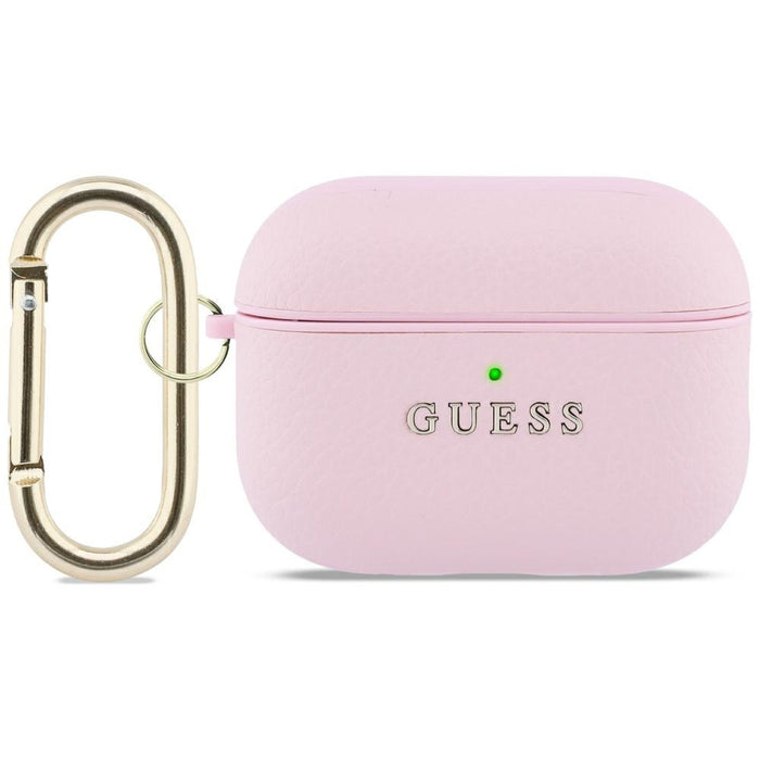 Калъф Guess Grained Classic Logo за AirPods Pro 3 - розов