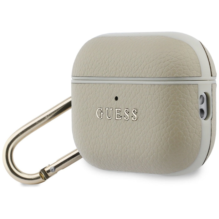Калъф Guess Grained Classic Logo Hook за AirPods Pro 3 - златист