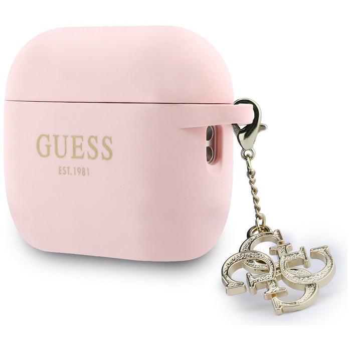 Силиконов калъф Guess 4G Charm за AirPods Pro 3, розов