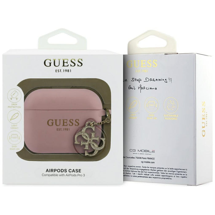 Силиконов калъф Guess 4G Charm за AirPods Pro 3, розов