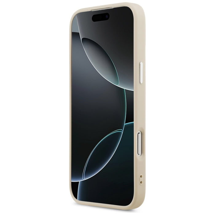 Калъф Guess с триъгълно лого MagSafe за iPhone 17 Pro - бежов