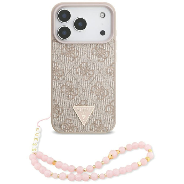 Калъф Guess 4G Strap Triangle Logo MagSafe за iPhone 17 Pro - розов