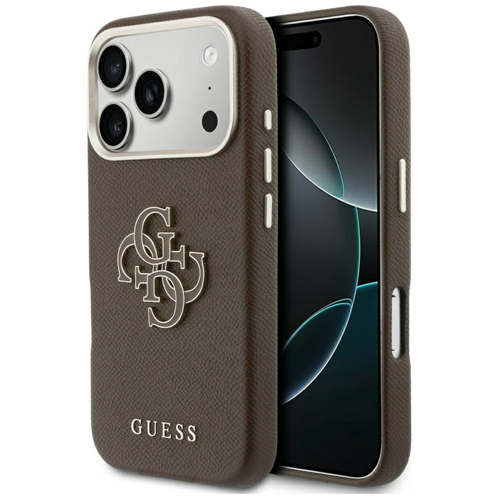 Кейс Guess FW Resin Logo за iPhone 17 Pro - кафяв