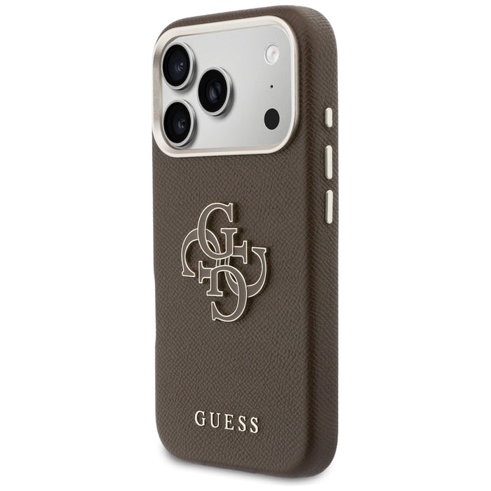 Кейс Guess FW Resin Logo за iPhone 17 Pro - кафяв