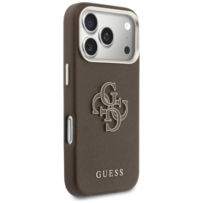 Кейс Guess FW Resin Logo за iPhone 17 Pro - кафяв