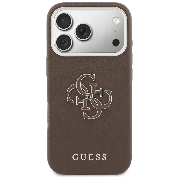 Кейс Guess FW Resin Logo за iPhone 17 Pro - кафяв