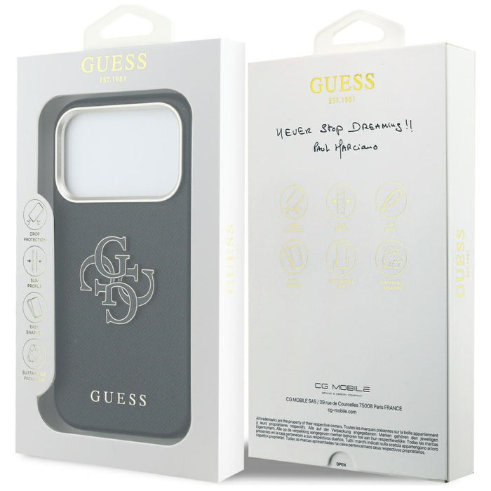 Калъф Guess FW Resin Logo за iPhone 17 Pro - черен