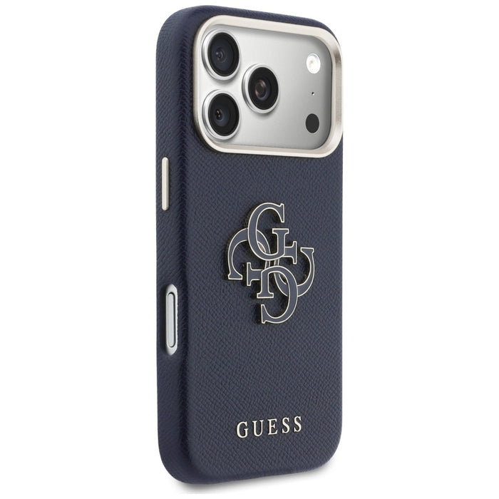 Калъф Guess FW Resin Logo за iPhone 17 Pro - син