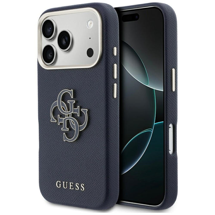 Калъф Guess FW Resin Logo за iPhone 17 Pro - син