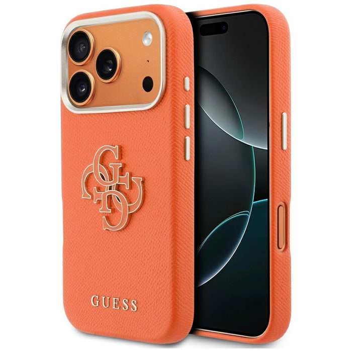 Кейс Guess FW Resin Logo за iPhone 17 Pro - оранжев