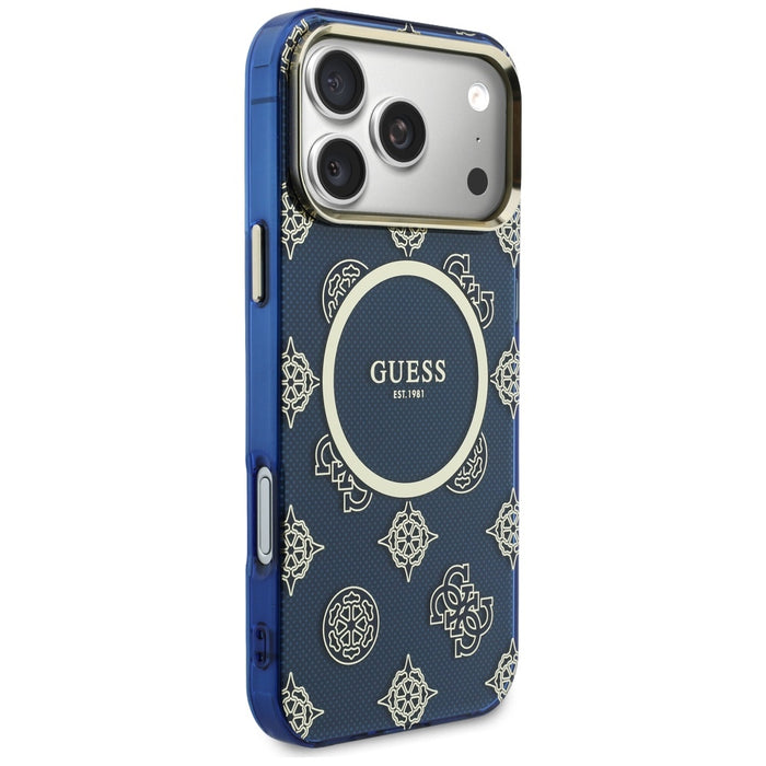 Калъф Guess IML Peony Dot MagSafe за iPhone 17 Pro Max - син