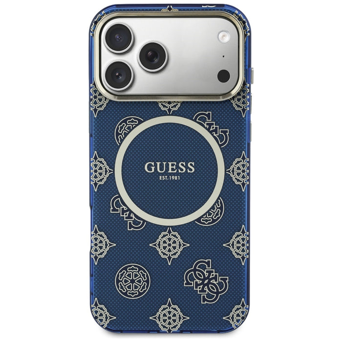 Калъф Guess IML Peony Dot MagSafe за iPhone 17 Pro Max - син