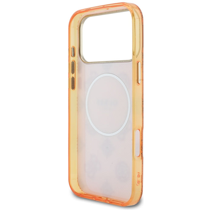 Калъф Guess IML Peony Dot MagSafe за iPhone 17 Pro Max - оранжев