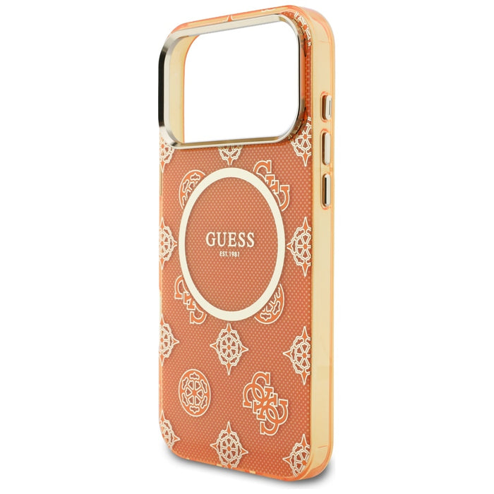 Калъф Guess IML Peony Dot MagSafe за iPhone 17 Pro Max - оранжев
