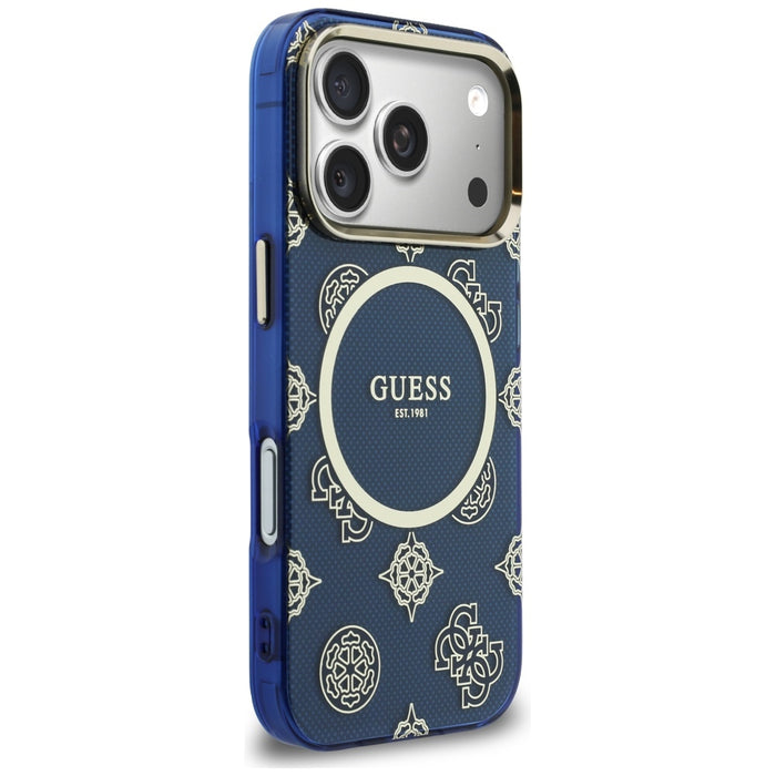 Калъф Guess IML Peony Dot MagSafe за iPhone 17 Pro - син