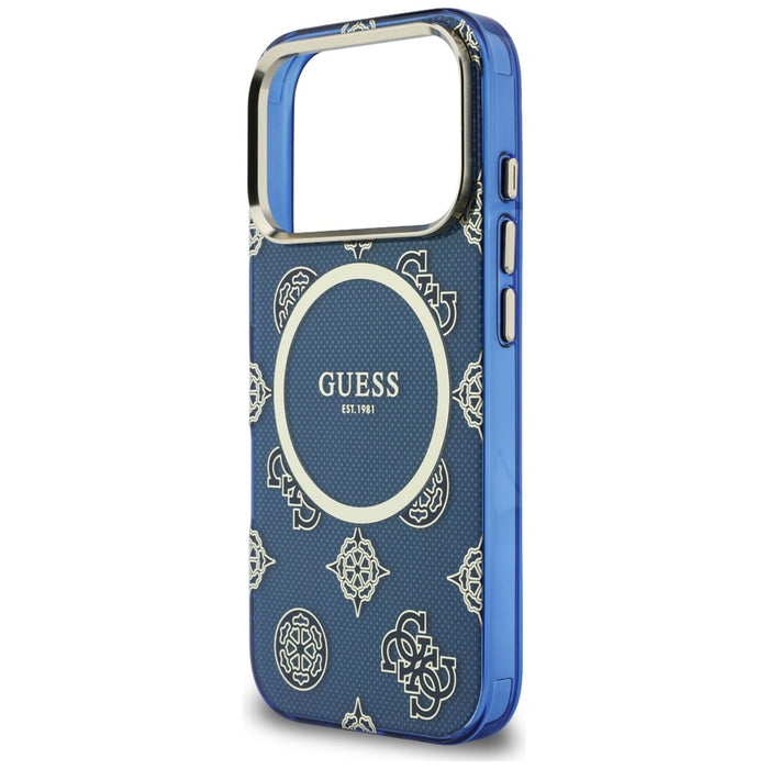 Калъф Guess IML Peony Dot MagSafe за iPhone 17 Pro - син