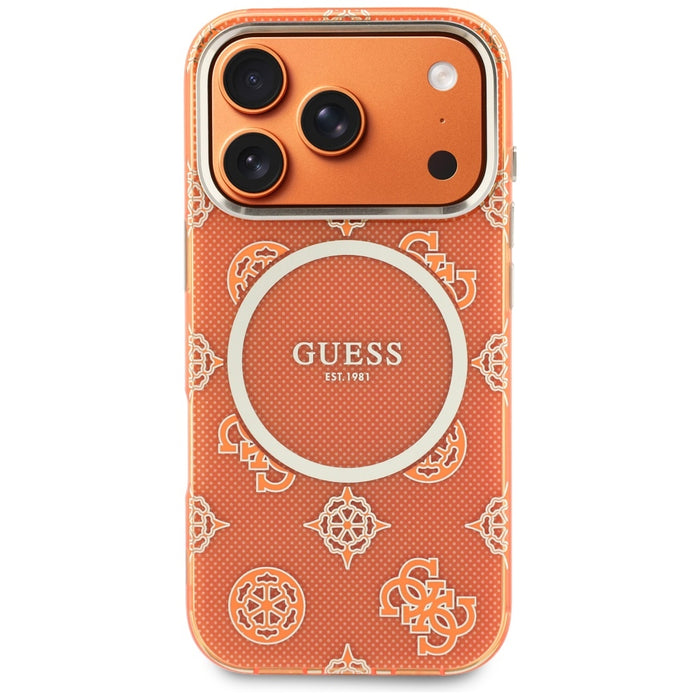 Калъф Guess IML Peony Dot MagSafe за iPhone 17 Pro - оранжев