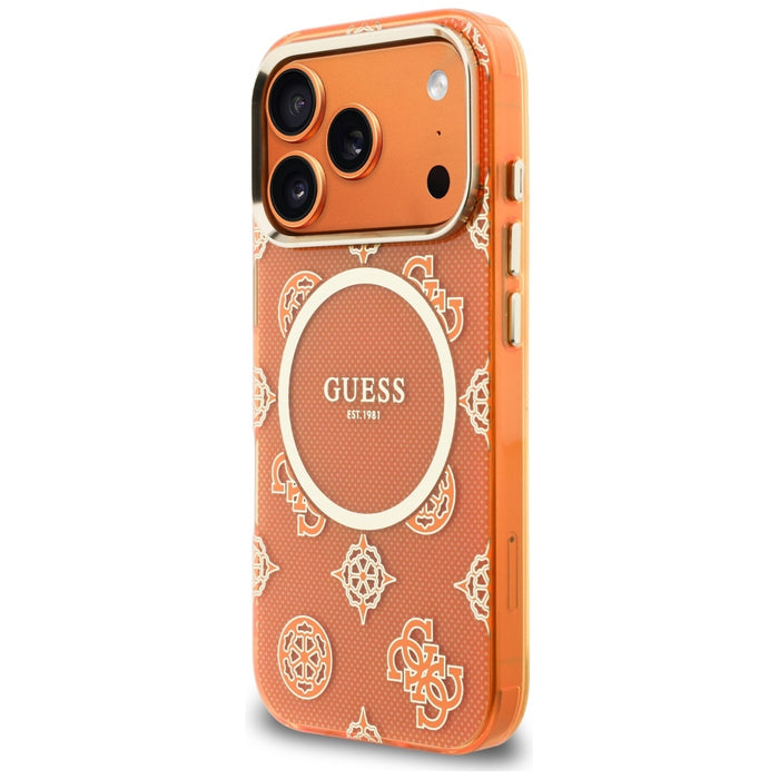 Калъф Guess IML Peony Dot MagSafe за iPhone 17 Pro - оранжев
