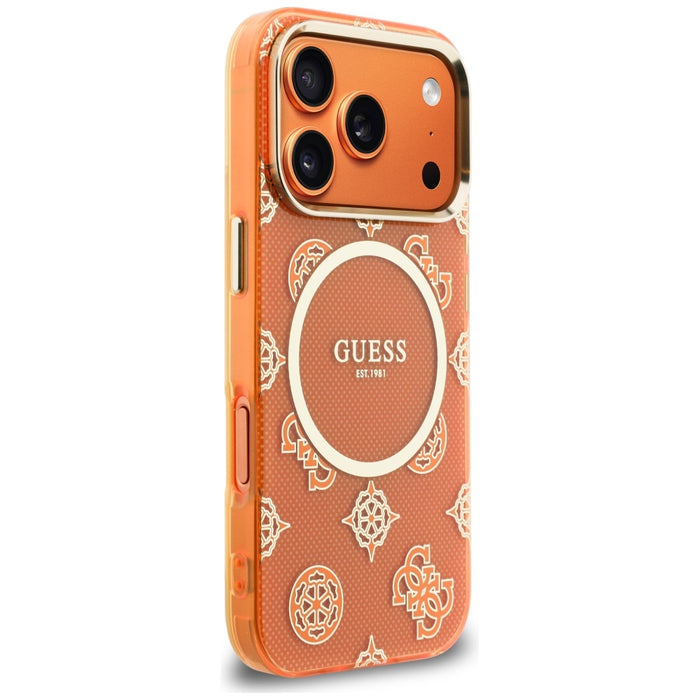 Калъф Guess IML Peony Dot MagSafe за iPhone 17 Pro - оранжев
