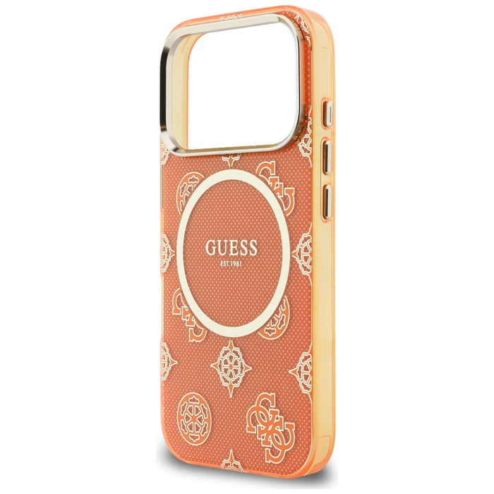 Калъф Guess IML Peony Dot MagSafe за iPhone 17 Pro - оранжев