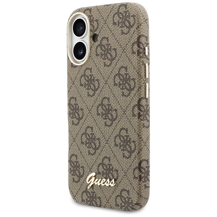 Калъф Guess 4G Script MagSafe за iPhone 17 - кафяв