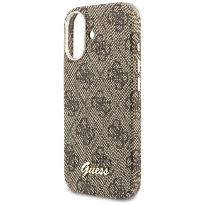 Калъф Guess 4G Script MagSafe за iPhone 17 - кафяв