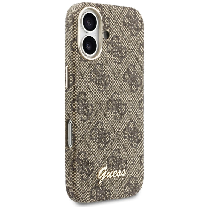 Калъф Guess 4G Script MagSafe за iPhone 17 - кафяв