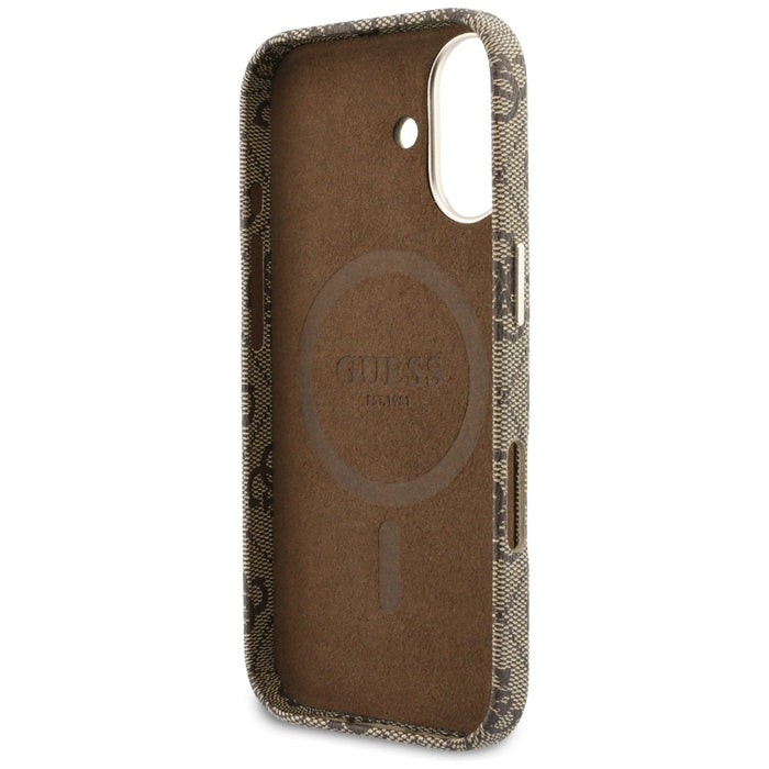 Калъф Guess 4G Script MagSafe за iPhone 17 - кафяв