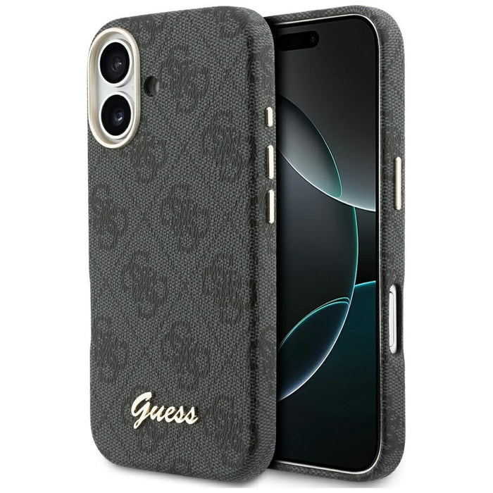 Калъф Guess 4G Script MagSafe за iPhone 17 - черен