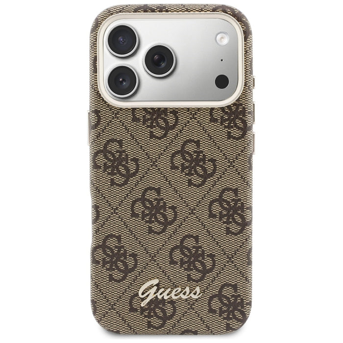 Калъф Guess 4G Script MagSafe за iPhone 17 Pro - кафяв
